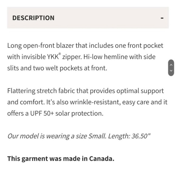 FIG *NWT* Trailhead Light Jacket- Blazer Style Open Front Longline (M) - Picture 12 of 15